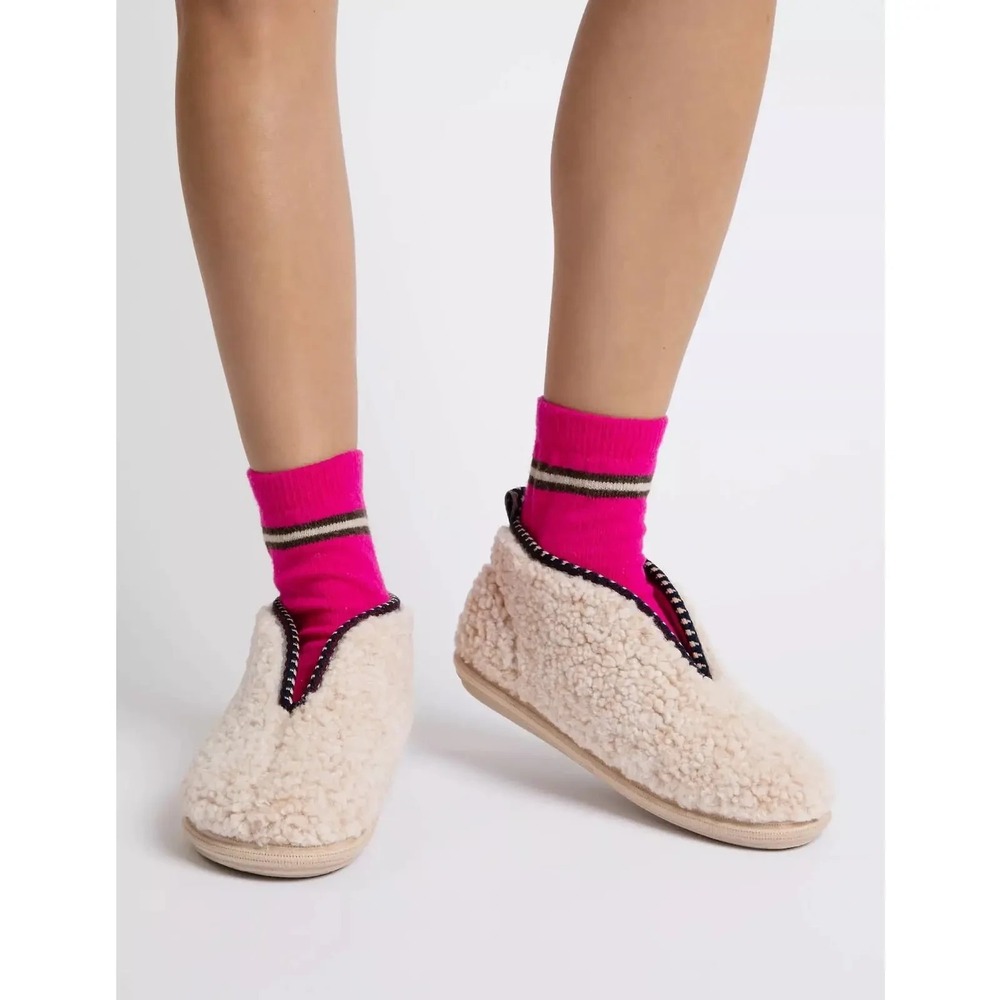 Penelope Chilvers NEW Puck‎ Fleece Slipper in Ivory Size 40